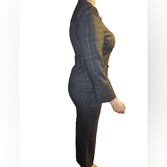 Victor Black and Gray Plaid Pant Suit 12/14 - Picture 2 of 9